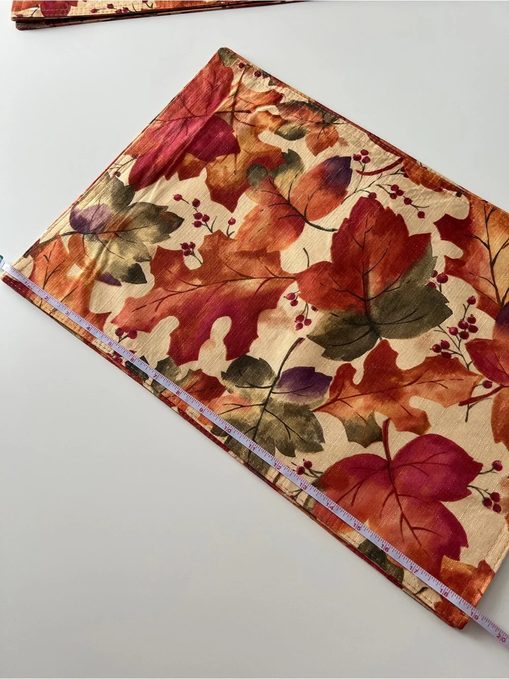 Set of 6 Fall Leaf Placemats 13x19 Thanksgiving Autumn Table Decor